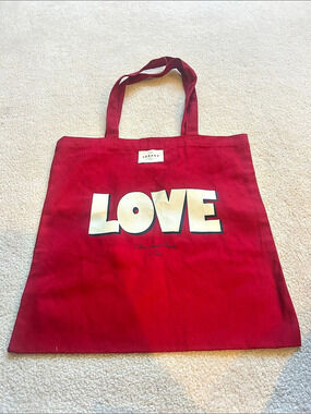 Sézane LOVE Tote Bag Red